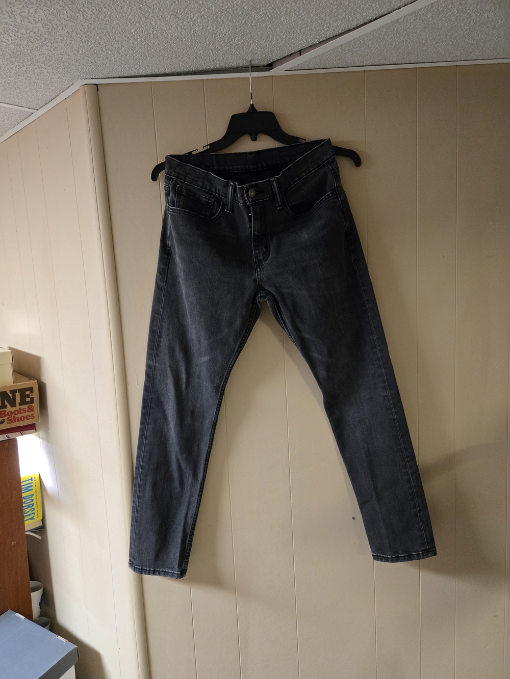 Levi's Men's Slim Straight Washed Black Jeans